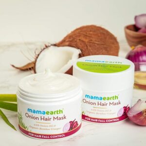 Mamaearth Onion Hair Mask for Men and Women – with Onion Oil & Organic Bamboo Vinegar – Damaged Hair & Hair Fall Control