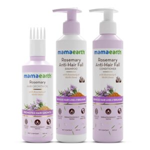 Mamaearth Rosemary Hair Fall Control Kit – Mamaearth Rosemary Hair Growth Oil – Mamaearth Rosemary Anti-Hair Fall Shampoo – Mamaearth Rosemary Anti-Hair Fall Conditioner